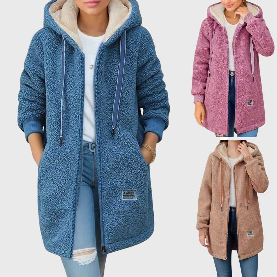 Léonie™ | Veste Polaire Longue à Capuche