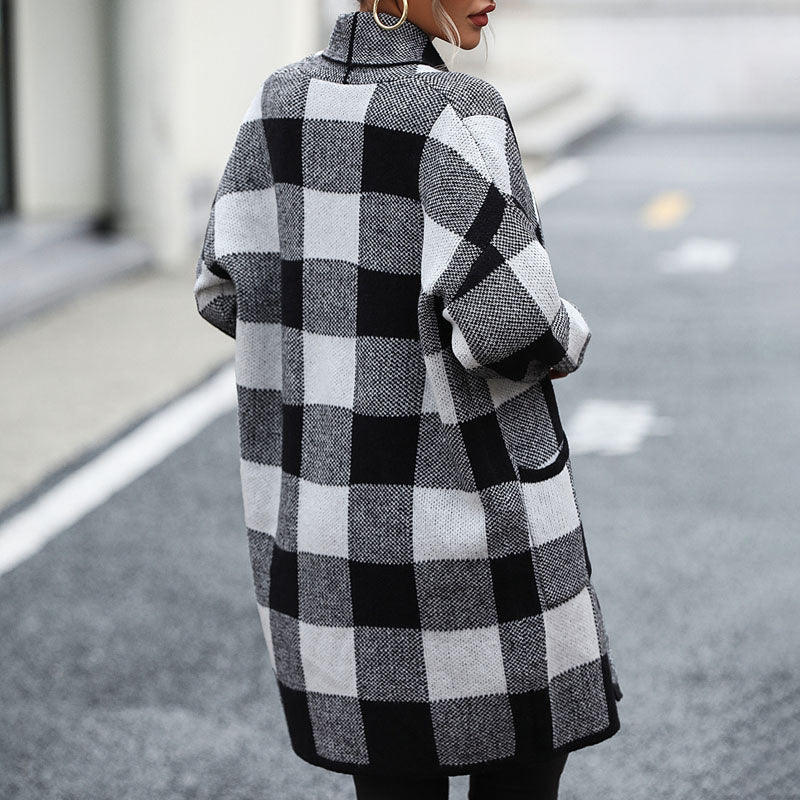 Caroline™ | Cardigan Tricoté Décontracté À Carreaux