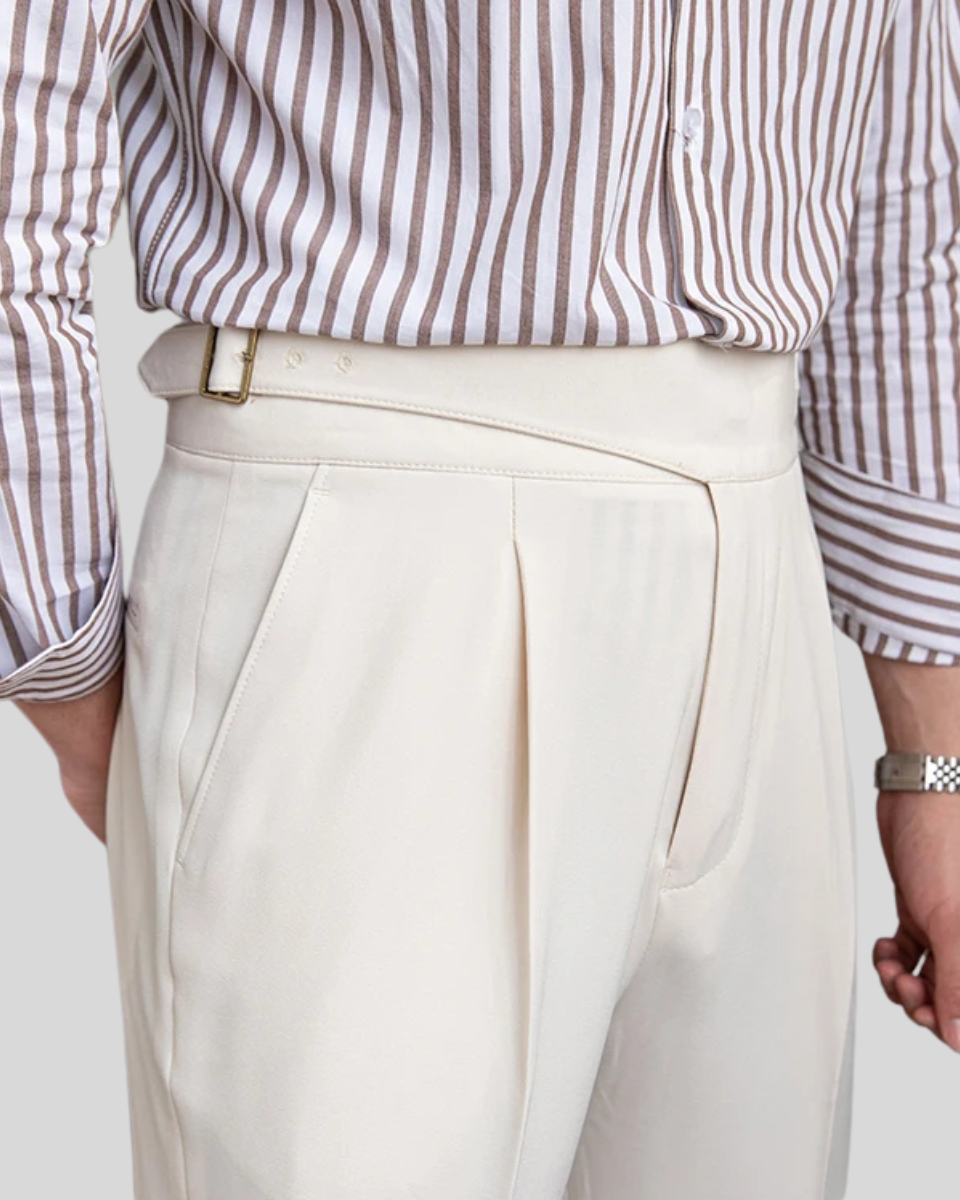 Jerome™| Pantalon Plissé Oxford Blanc