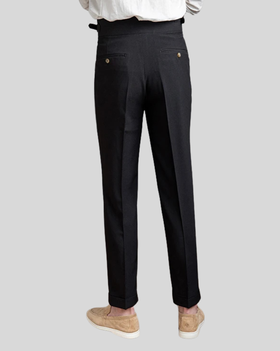 Bram™| Pantalon Plissé Oxford Noir