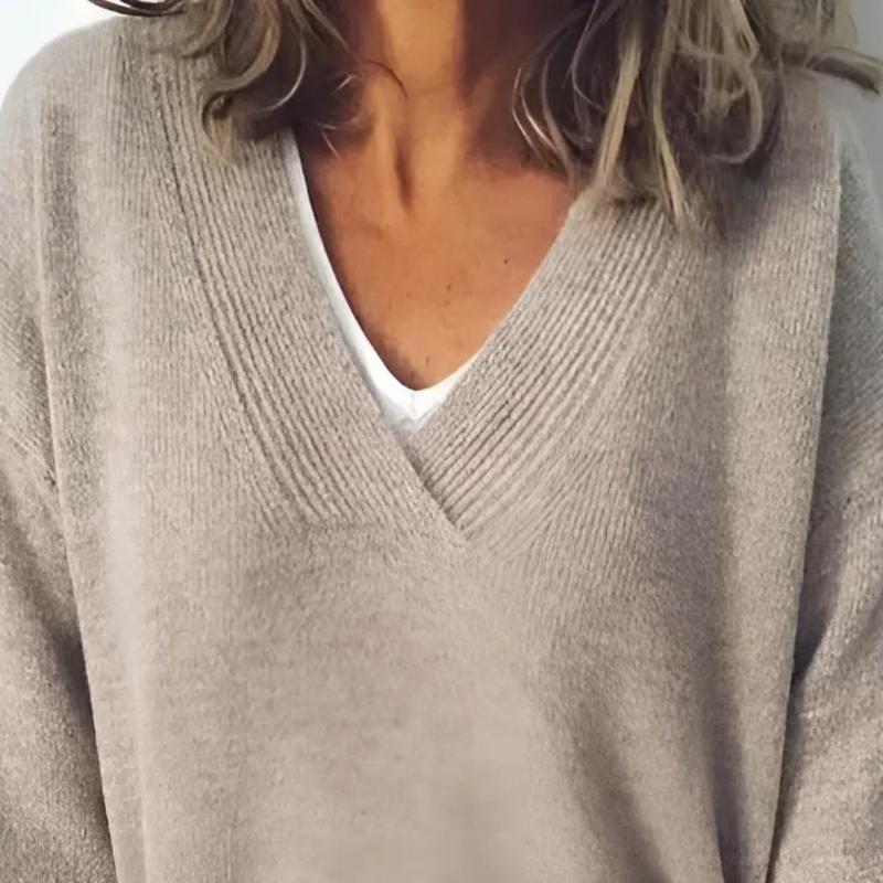 Maëlle™ | Pull oversize col V — moelleux, enveloppant, intemporel