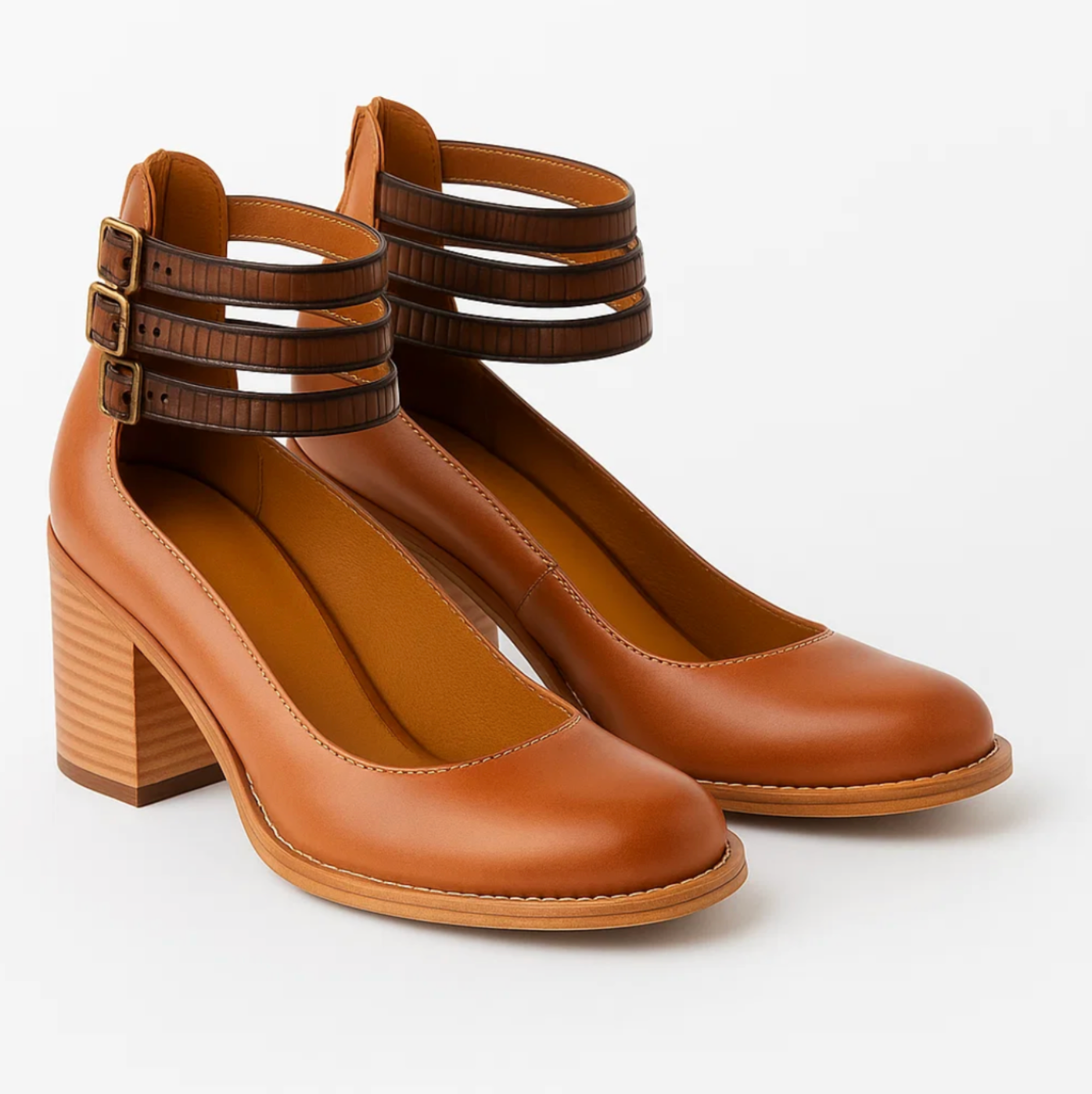 Colette™ | Escarpins vintage en cuir — souples, stables, irrésistibles