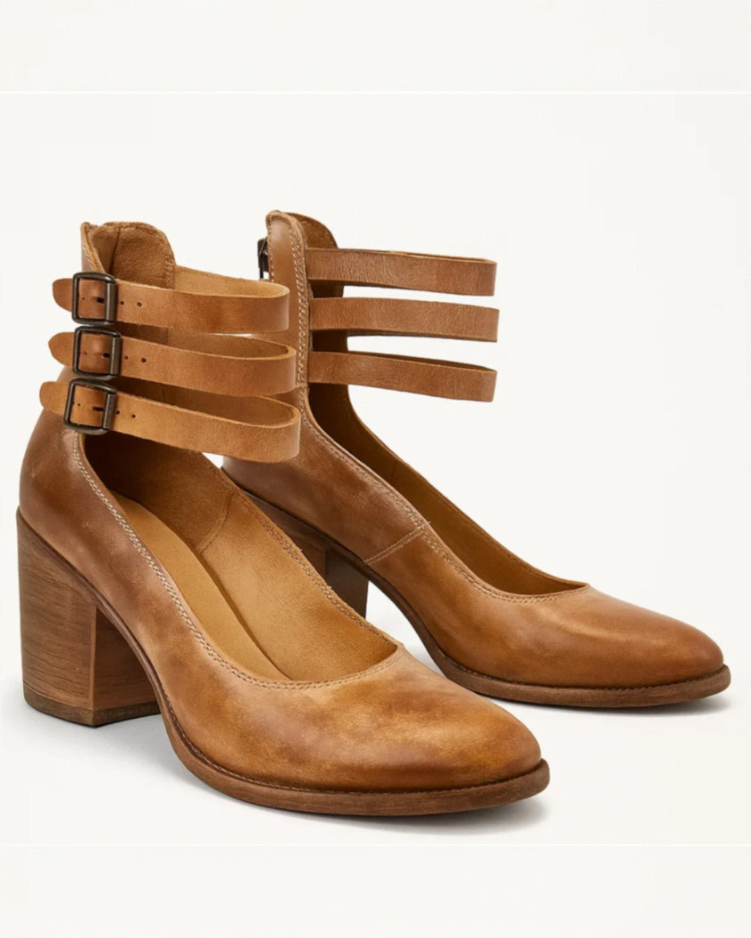Colette™ | Escarpins vintage en cuir — souples, stables, irrésistibles