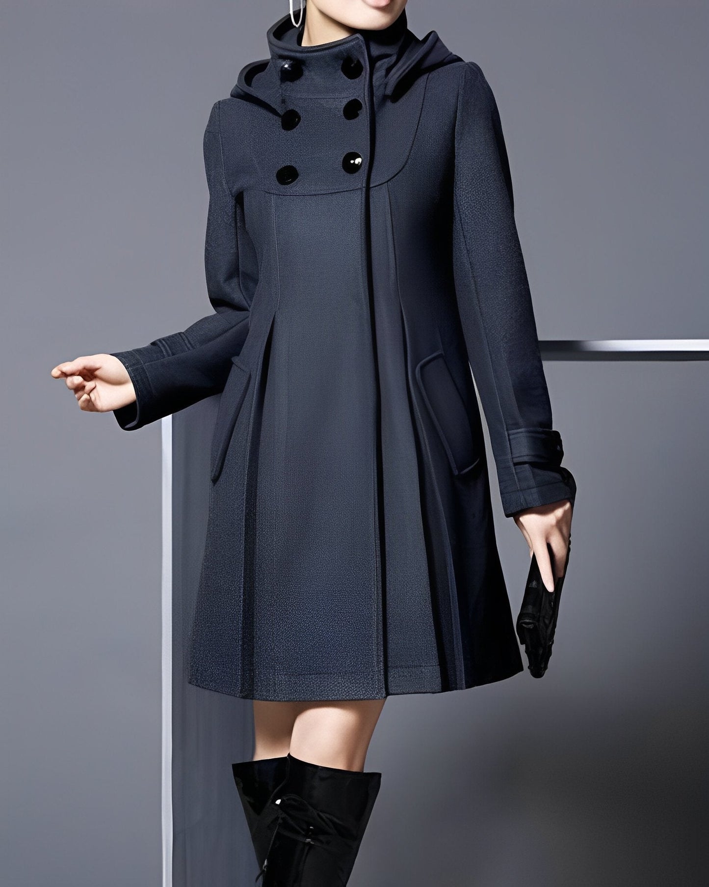 Élina™ | Manteau châle à capuche — laine douce, chaleur enveloppante, élégance sans effort