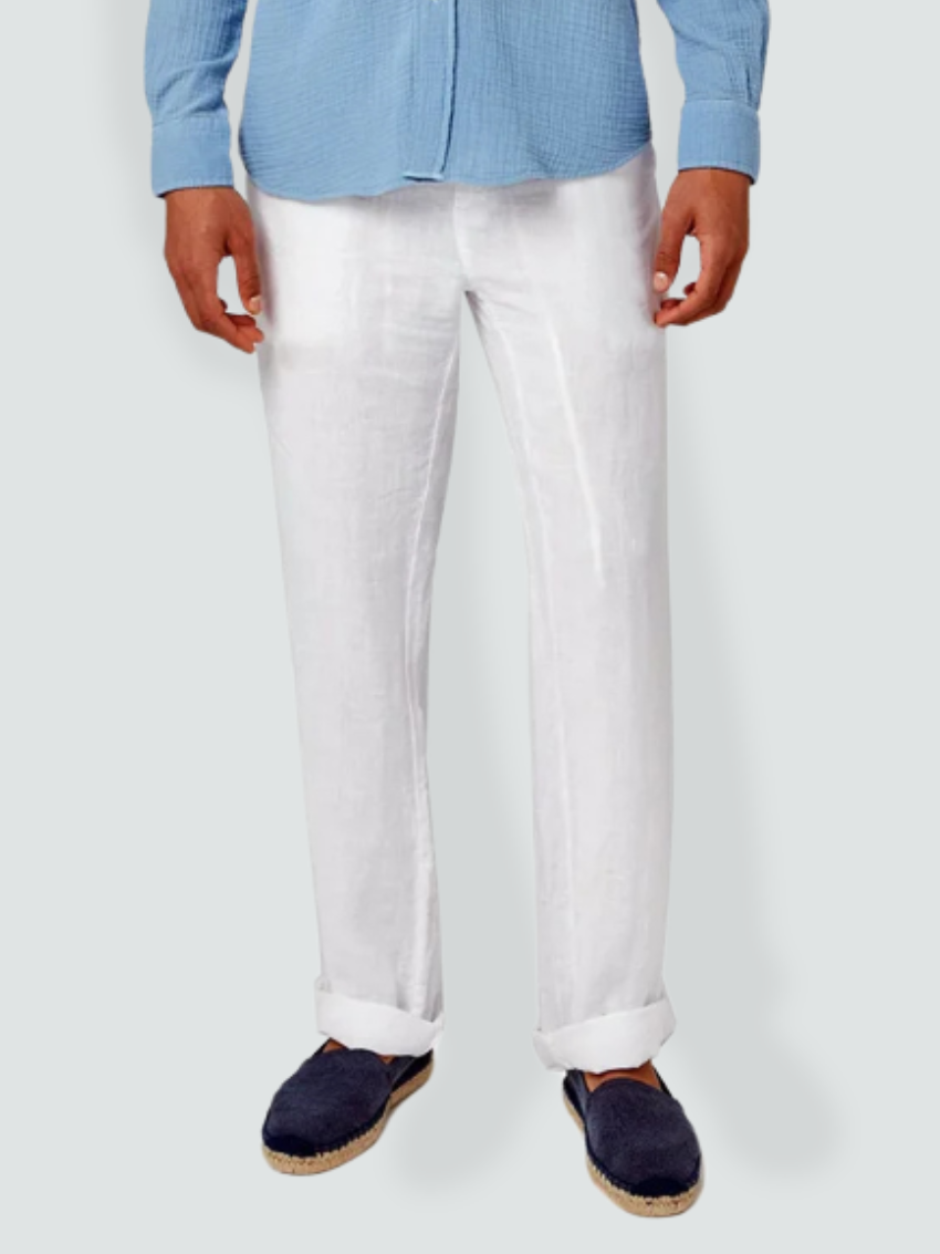 Jeff™| Pantalon en Lin Blanc