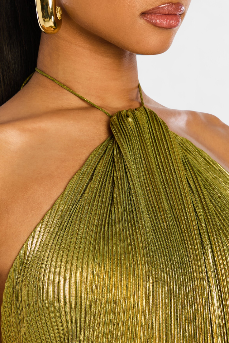 Gloice™| Robe de soirée métallisée fluide