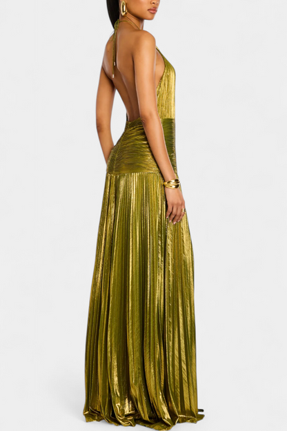 Gloice™| Robe de soirée métallisée fluide