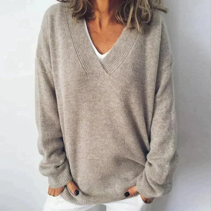 Maëlle™ | Pull oversize col V — moelleux, enveloppant, intemporel