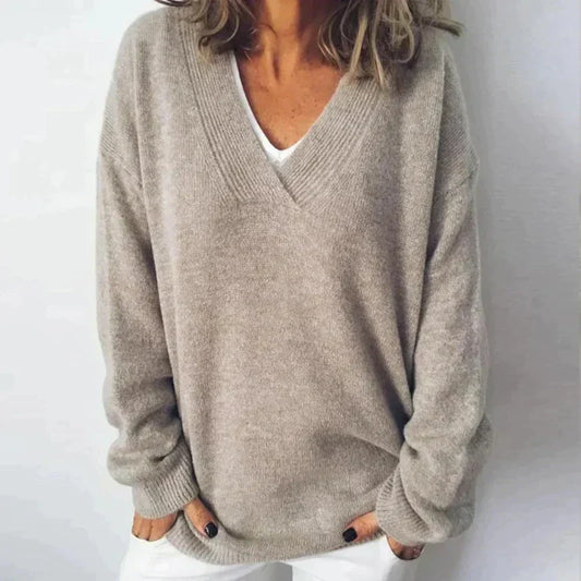 Maëlle™ | Pull oversize col V — moelleux, enveloppant, intemporel