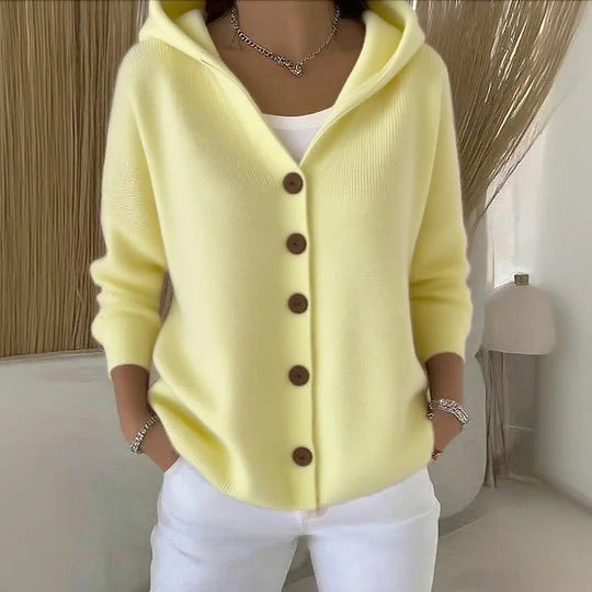 Nylah™ | Cardigan à capuche boutonné — douceur nuageuse, chaleur légère, style tout-terrain