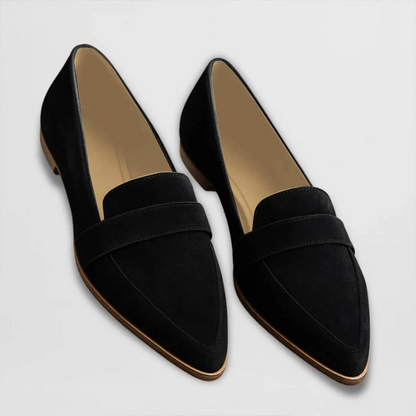 Iris™ | Mocassins en suédine taupe à bout pointu