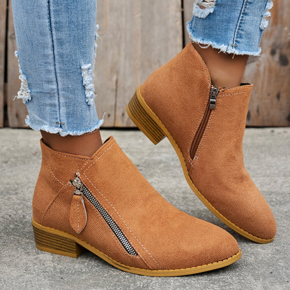 Céleste™ | Bottines Zippées Effet Denim