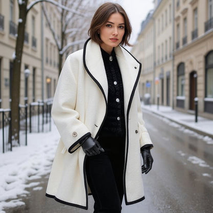 Élise™ | Manteau d’hiver premium à liserés - élégance raffinée