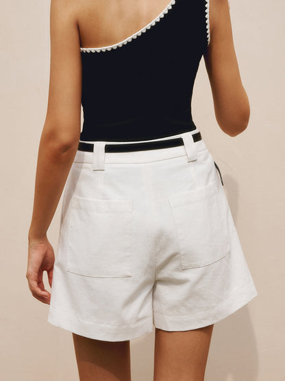 Tiani™ I Short élégant en coton et lin