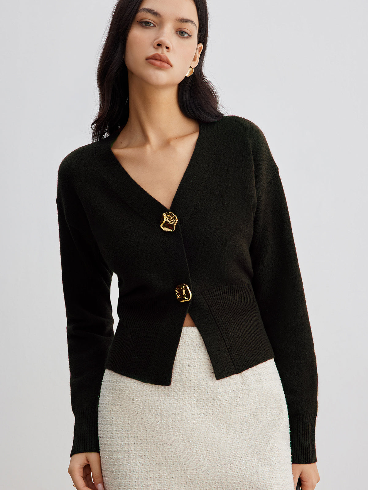 Lieze™| Cardigan métallique chic