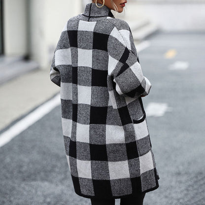 Caroline™ | Cardigan Tricoté Décontracté À Carreaux