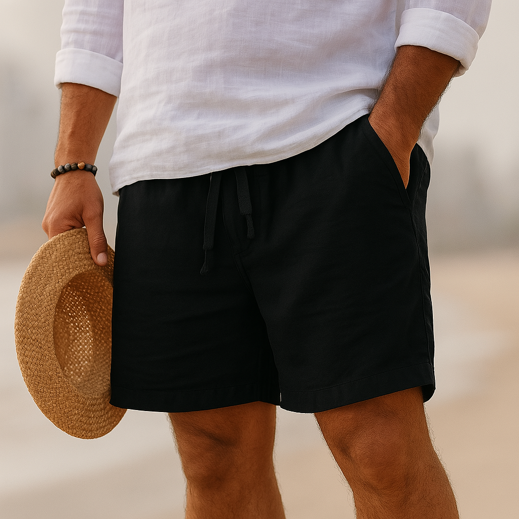 Noah™ | Short élégant en lin à taille élastique