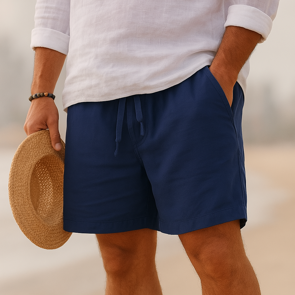 Noah™ | Short élégant en lin à taille élastique