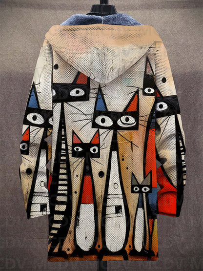 Kiara™ | Veste à capuche artistique — polaire douce, chaleur enveloppante, couleurs vibrantes