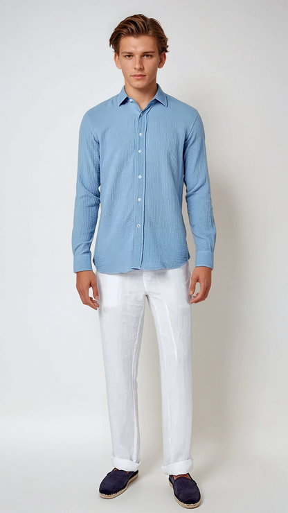 Jeff™| Pantalon en Lin Blanc