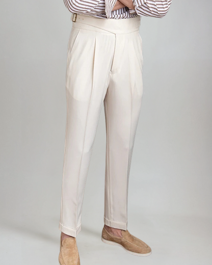 Jerome™| Pantalon Plissé Oxford Blanc