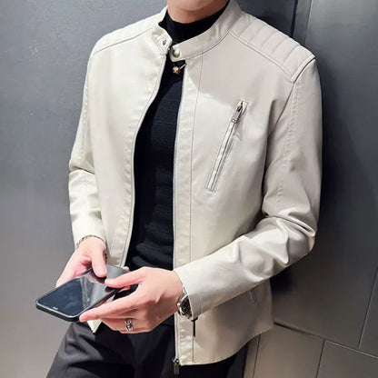 Veste en cuir élégante et décontractée