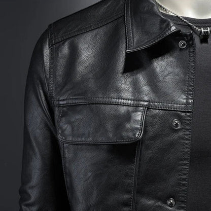 Axel™ | Veste en Cuir Premium — Froid coupé, prestance nette.