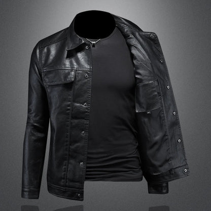 Axel™ | Veste en Cuir Premium — Froid coupé, prestance nette.