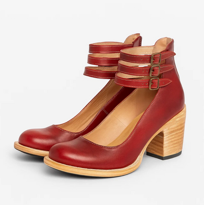 Colette™ | Escarpins vintage en cuir — souples, stables, irrésistibles