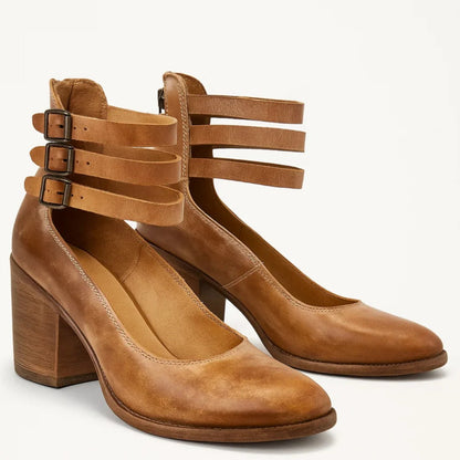 Colette™ | Escarpins vintage en cuir — souples, stables, irrésistibles