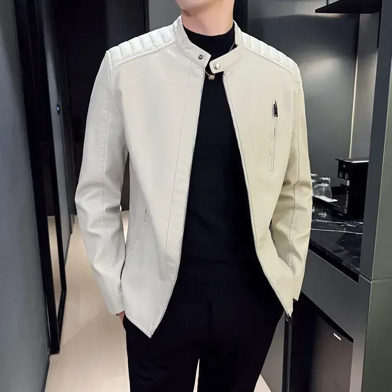 Veste en cuir élégante et décontractée