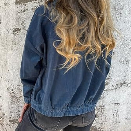 Noémie™ | Veste en velours côtelé à capuche zippée