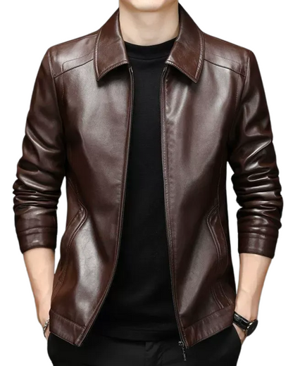 veste en cuir casual