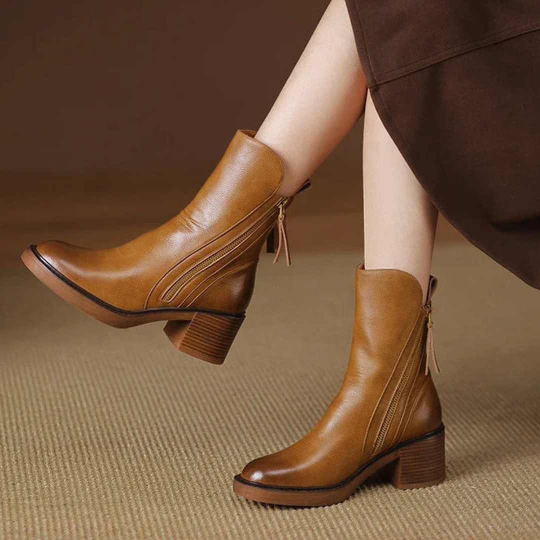 Alina™ | Bottines en cuir — Élégance & maintien tout la journée