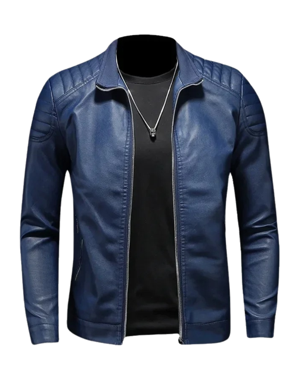Veste en cuir avec col