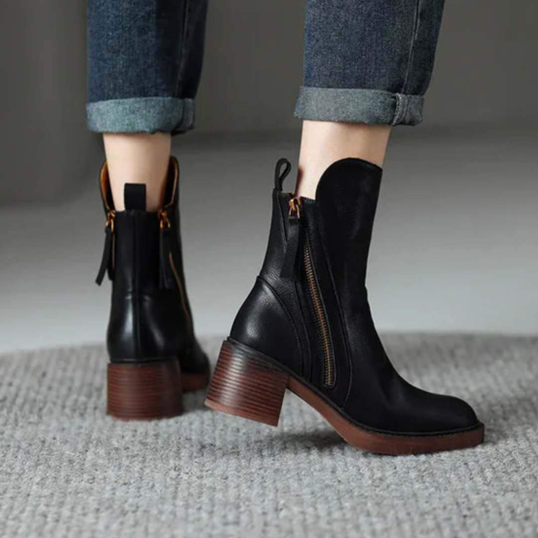 Alina™ | Bottines en cuir — Élégance & maintien tout la journée