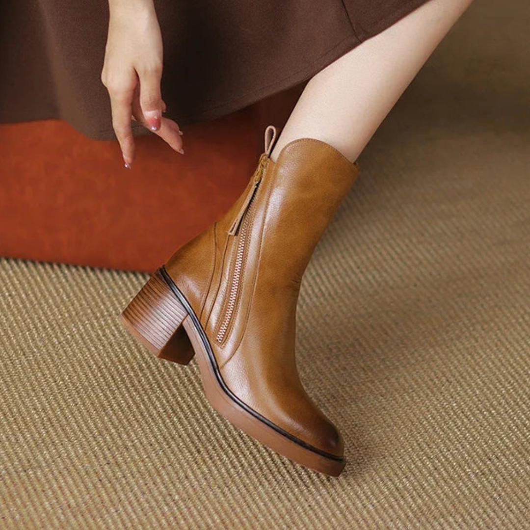 Alina™ | Bottines en cuir — Élégance & maintien tout la journée