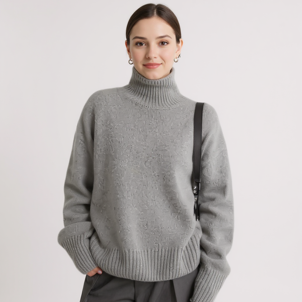 Monika™ | Pull Col Roulé en Cachemire — La fin des mailles qui grattent.