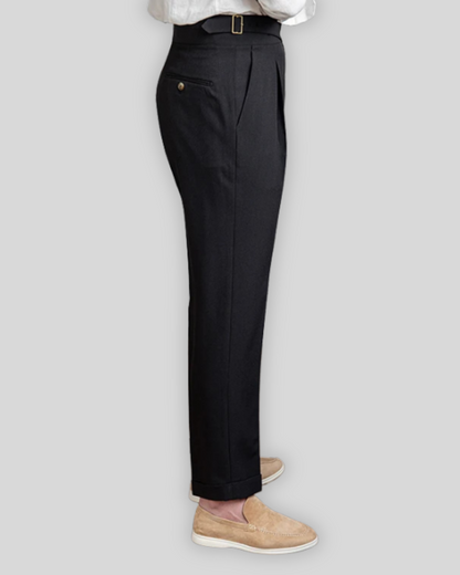 Bram™| Pantalon Plissé Oxford Noir