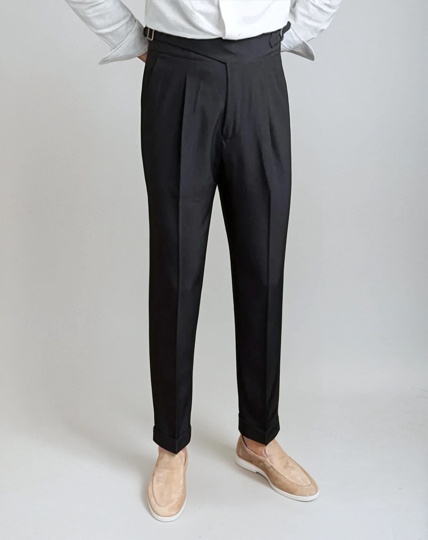 Bram™| Pantalon Plissé Oxford Noir