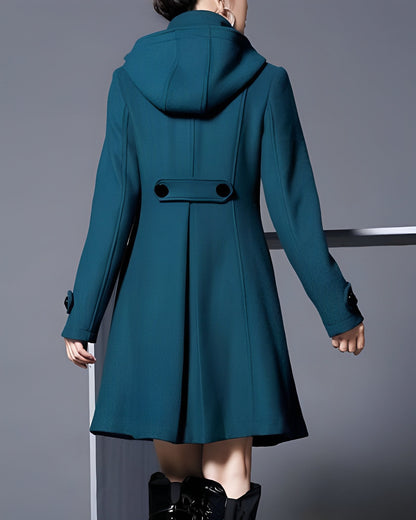 Élina™ | Manteau châle à capuche — laine douce, chaleur enveloppante, élégance sans effort