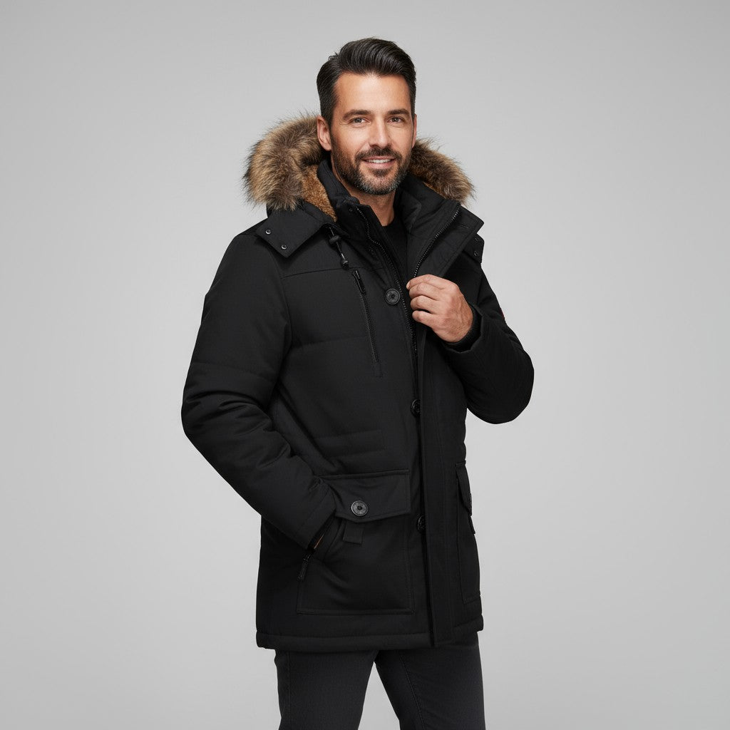 Raphaël™ | Parka d’hiver à capuche en coton — chaleur & style pour la saison froide