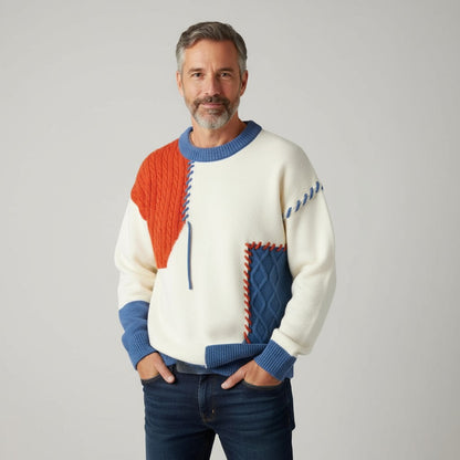 Léonie™ | Pull patchwork coloré — douceur chaleureuse & bonne humeur assurée