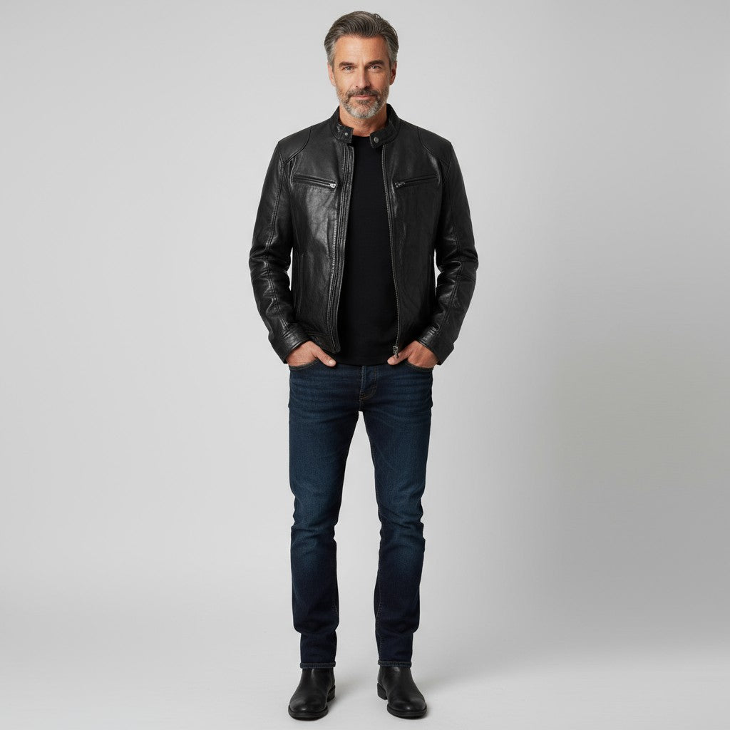 Alberto™ | Blouson en cuir — style audacieux & élégance intemporelle