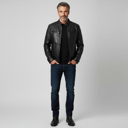 Alberto™ | Blouson en cuir — style audacieux & élégance intemporelle