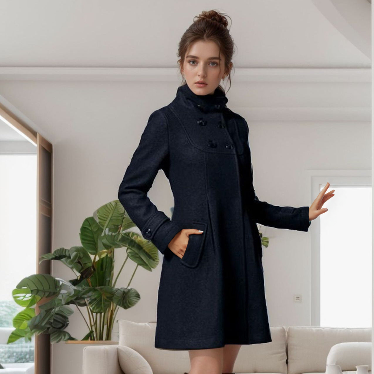 Élina™ | Manteau châle à capuche — laine douce, chaleur enveloppante, élégance sans effort