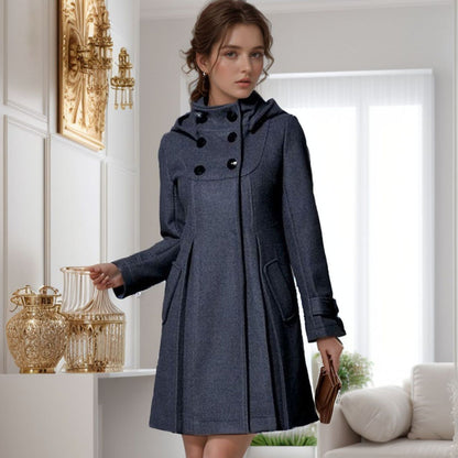 Élina™ | Manteau châle à capuche — laine douce, chaleur enveloppante, élégance sans effort
