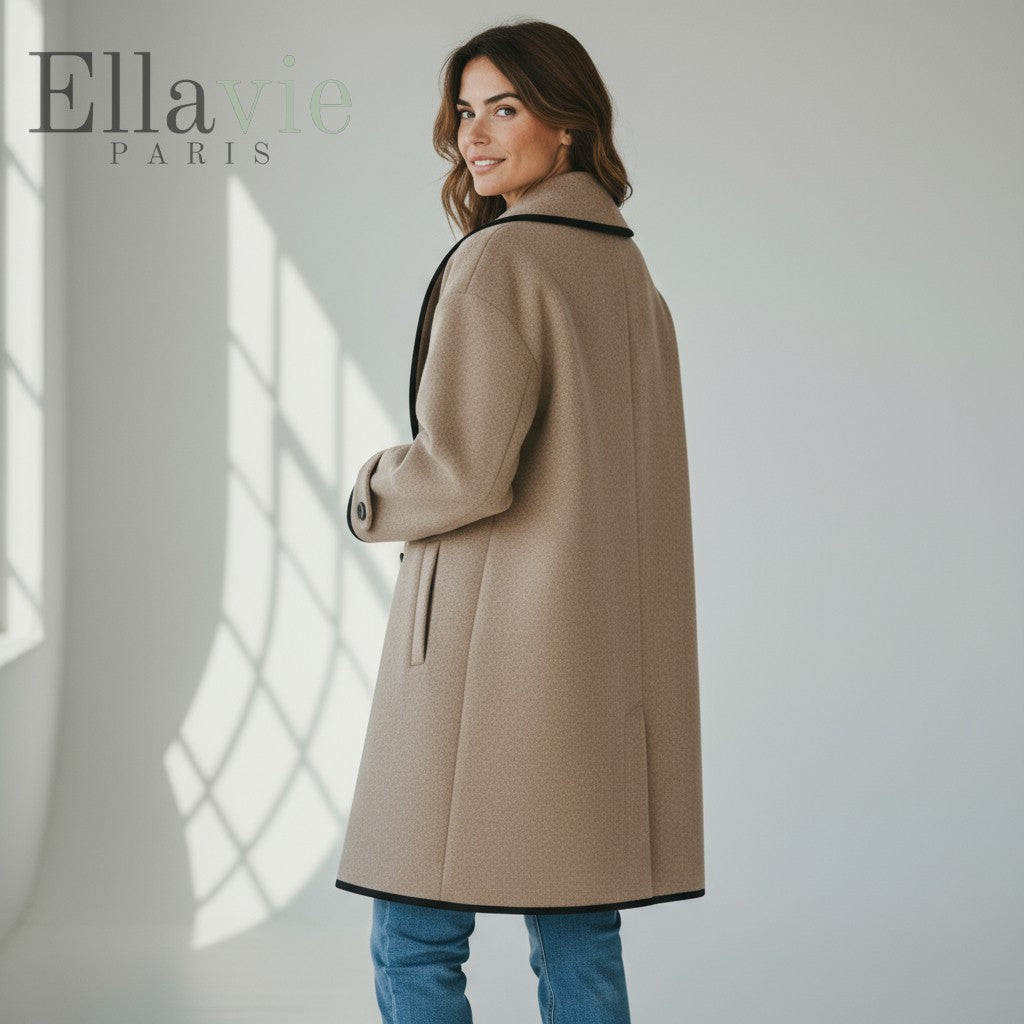 Élise™ | Manteau d’hiver premium à liserés - élégance raffinée