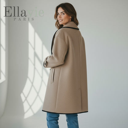Élise™ | Manteau d’hiver premium à liserés - élégance raffinée