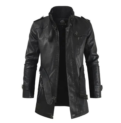 Veste de motard longue et élégante en cuir